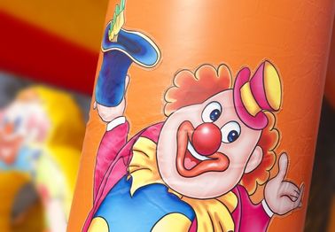 2 in 1 Kasteel van Bouncy van de Opblaasbare Combo-Kinderen van de Uitsmijters Gele Clown met Dia