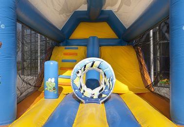 Van de Verbindingsdraadhuren van Seaworldcombo van het de Spronghuis van Inflatables Blauw 0.55mm pvc