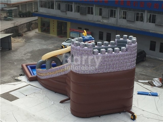 Industrieel Dragon Inflatable Water Slide 15X11X8M 0.9mm het Geteerde zeildoekmateriaal van Pvc