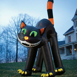 Ce-Certificaat Openlucht Reuze Reclameinflatables Zwarte Kat voor Halloween-Festival