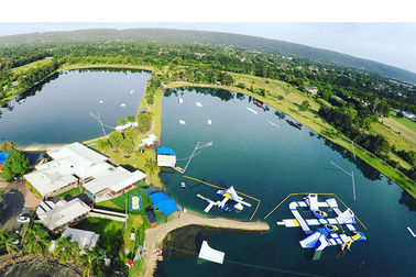 Het blauwe van het Waterspelen van de Hinderniscursus Park van Aqua Opblaasbare voor Luxetoevlucht