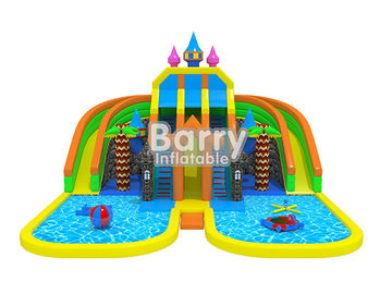De grappige namen van het kasteel opblaasbare pretpark met pool en opblaasbaar drijvend speelgoed