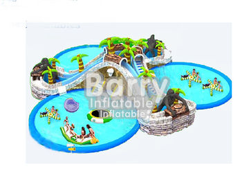 Het Park van het jonge geitjes Opblaasbare Water/Aqua-Park Duurzame Commerciële Rang met 3 Pools