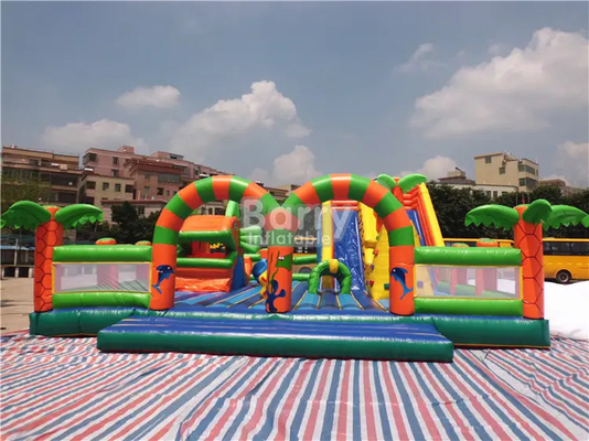 OEM Outdoor Opblaasbare Speeltuin Voor Kinderen Klimmen en Glijden Combo Playland Gigantische Springkastelen