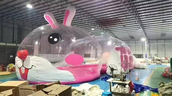 Opblaasbaar speeltuin Pig Crystal Palace Transparent Bubble Tent Met Ocean Ball