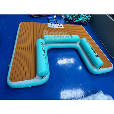 U Shape Lake Drijvend Platform Opblaasbaar Zwemplatform Op maat gemaakte speelapparatuur Eiland