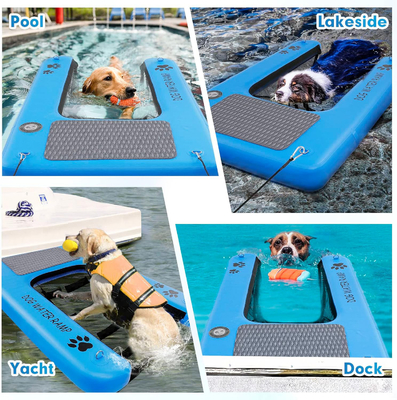 Help hond uit het water met opblaasbare helling voor honden zwembad honden helling voor zwembaden, boten, dokken