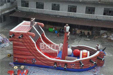 Aantrekkelijk Commercieel Opblaasbaar Combo-Piraatschip, Bouncy-Kasteeldia met Hinderniscursus