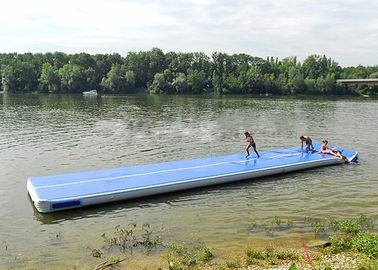 De lange Blauwe Vlotte Rubbermat van de Lucht Strakke Yoga, Drijvend Opblaasbaar Luchtspoor voor Water