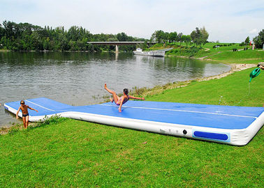 De lange Blauwe Vlotte Rubbermat van de Lucht Strakke Yoga, Drijvend Opblaasbaar Luchtspoor voor Water