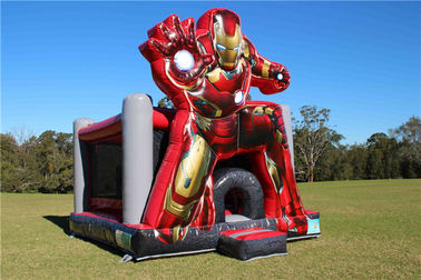 Maak 0.55mm pvc Opblaasbaar Iron Man Springend waterdicht Kasteel 5 x 4 x 5m Aangepast