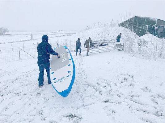 Blauwe Epoxyhars Opblaasbare SUP Raad voor Sneeuwpark