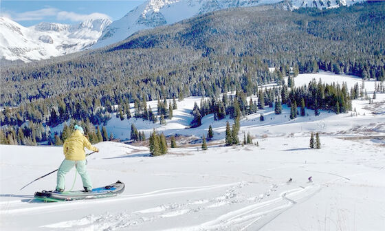 EVA Cold Winter Stand Up-Peddel die op Sneeuw Opblaasbaar Ski Board inschepen