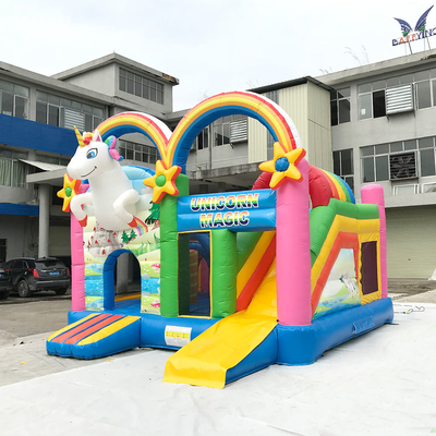 Aangepast de Sprongpark van pvc Unicorn Inflatable Jumping Bouncer House voor Activiteit