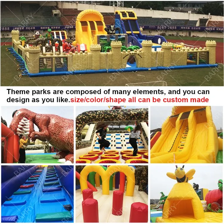 Custom World'S Biggest Kids Indoor Bounce House Theme Park Opblaasbare speeltuin 2