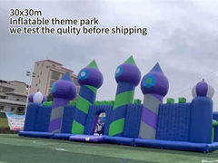 30x30m Big Bounce Amusement Park opblaasbaar pretpark Bounce House Play Area Game