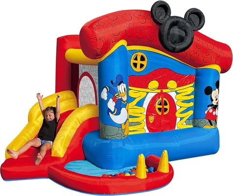 0.55mm Huis van de Uitsmijterdisney Mickey Mouse Funhouse Outdoor Bounce van pvc het Opblaasbare met Dia
