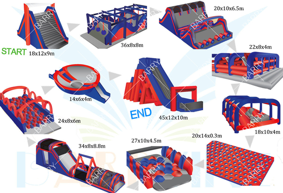 Commerciële Singapore Case Grote evenement opblaasbare 5km Reuzen opblaasbare obstakelbaan Bouncy Castle 5k Activiteiten
