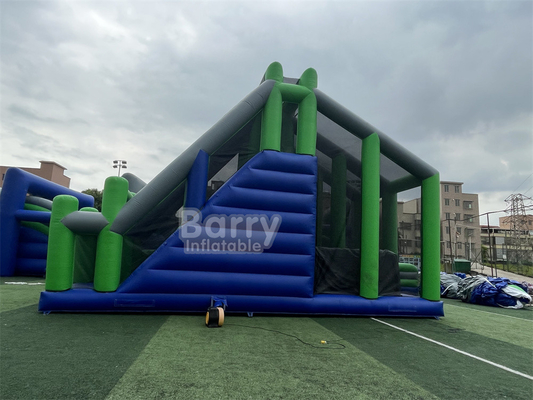 Sport Spel gek springkussen spring toren vrijval opblaasbare spring airbag met platform voor opblaasbare 5K obstakel
