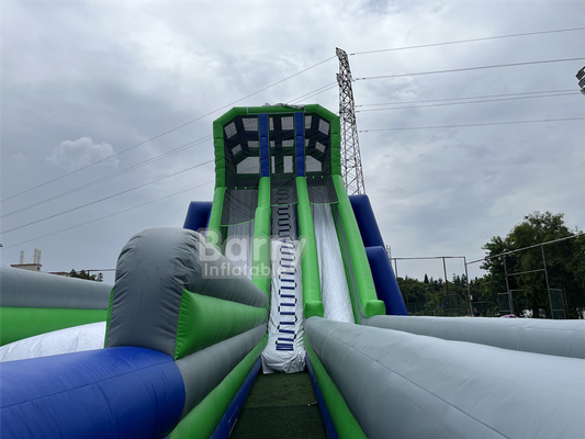 Custom Kid Party Game High 36x14x13m Tripod Reuse waterglijbaan voor groot evenement 5km opblaasbare hindernisbaan