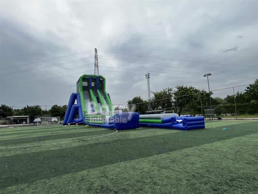 Custom Kid Party Game High 36x14x13m Tripod Reuse waterglijbaan voor groot evenement 5km opblaasbare hindernisbaan