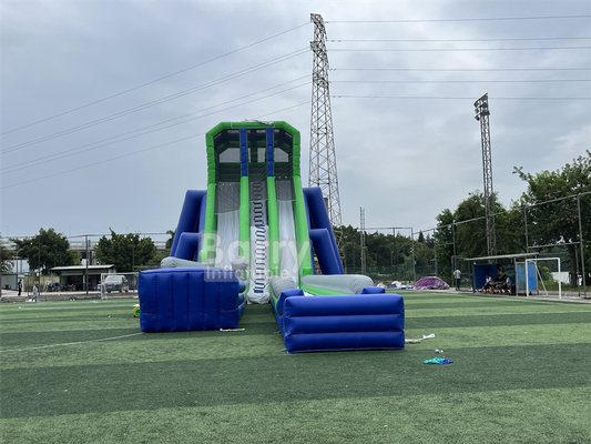Custom Kid Party Game High 36x14x13m Tripod Reuse waterglijbaan voor groot evenement 5km opblaasbare hindernisbaan