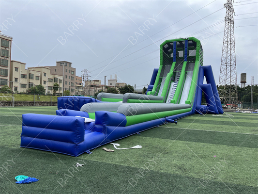 Custom Kid Party Game High 36x14x13m Tripod Reuse waterglijbaan voor groot evenement 5km opblaasbare hindernisbaan