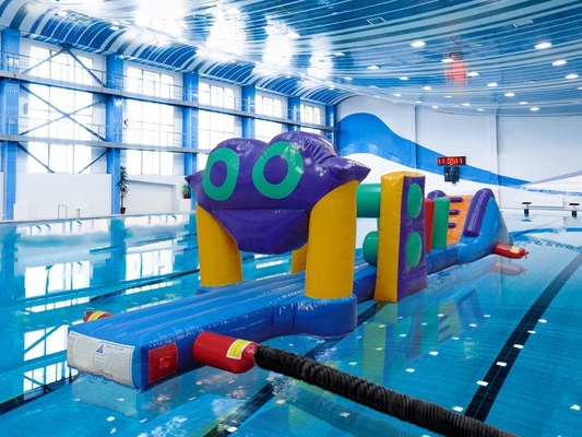 Kleurrijke 10M Challenge Pool Opblaasbare Assault Course Op Water Opblaasbare Aqua Run Voor Zee Of Pool