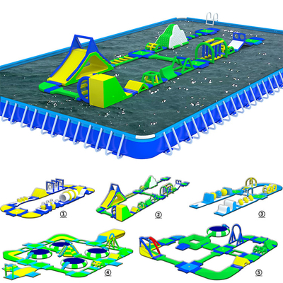 Drijvend water speeltuin zwembad Drijvend waterpark Assault cursus op water voor frame zwembad