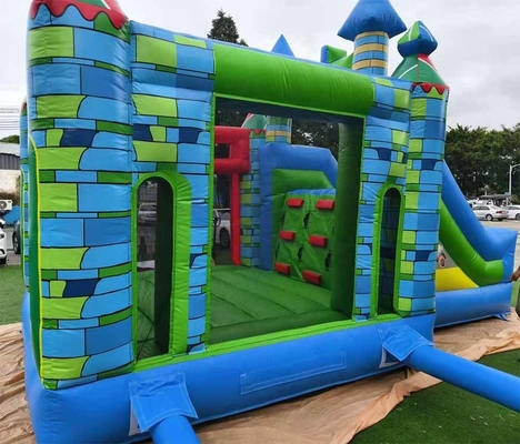 Snel verzenden opblaasbare uitsmijter PVC Combo Bounce House met glijbaan en basketbalhoop