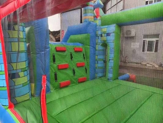 Snel verzenden opblaasbare uitsmijter PVC Combo Bounce House met glijbaan en basketbalhoop