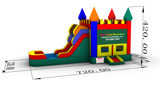 Commercieel PVC Kinderen Custom Logo nat of droog Kasteel Bounce House Met Glijbaan Amusement Toy Type