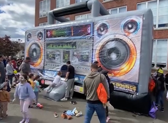 PVC Buitenopblaasbare Boombox Bounce House Disco Dome Bounce Castle Voor feest evenement