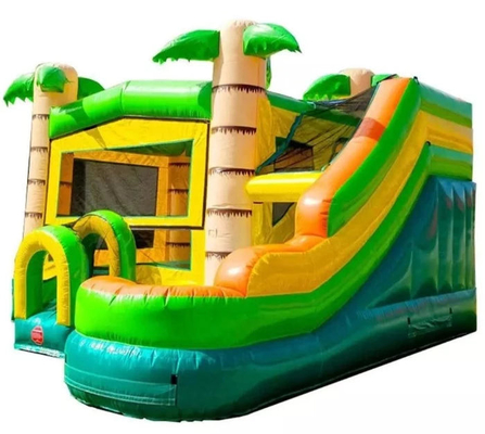 Huisgebruik opblaasbare jungle bounce huis met slide palmboom opblaasbare bouncer