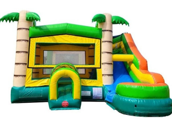 Huisgebruik opblaasbare jungle bounce huis met slide palmboom opblaasbare bouncer
