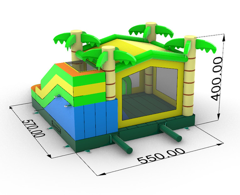Huisgebruik opblaasbare jungle bounce huis met slide palmboom opblaasbare bouncer