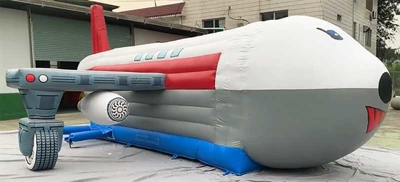 Custom Logo Printed Airplane Bounce House Combo Unit met Slide Repair Kit inbegrepen