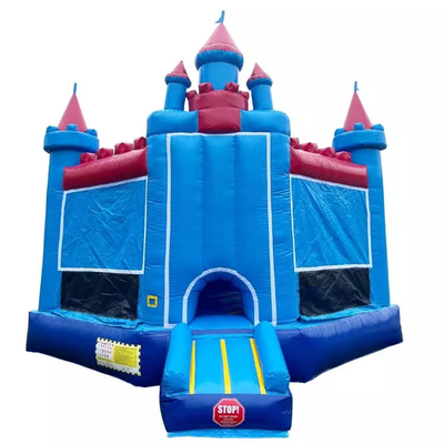 Binnen/buiten Prinses Kasteel Blauw & Rood Bouncy Kasteel met Slider voor uw evenement