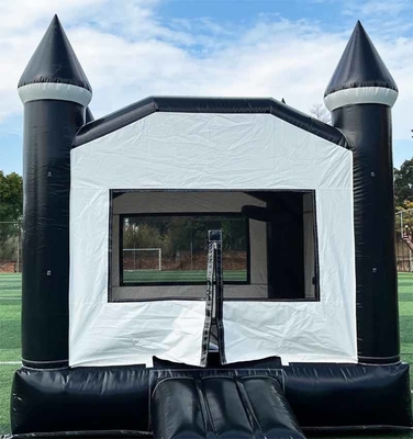 Indoor/Outdoor Zwart en Wit Tuxedo Bounce House Opblaasbare waterglijbaan voor feest
