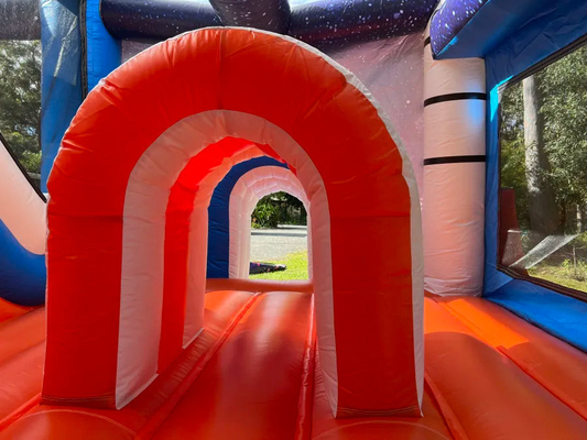 Space Shuttle Bounce House met glijbaan voor kinderen Springen Klimmen