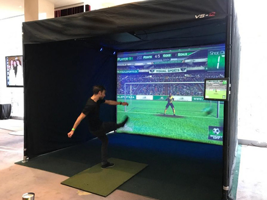 Gezegelde buitengolf training slaan kooi scherm opblaasbare golf simulator tent voor sport