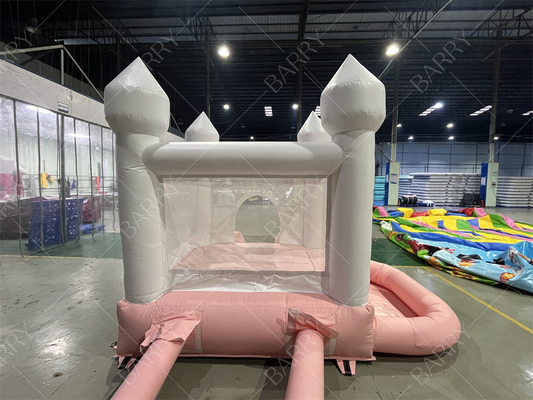 3.3x3m Wit en Roze Mooie opblaasbare bruiloft uitsmijter glijbaan Combo Springende kasteel glijbaan