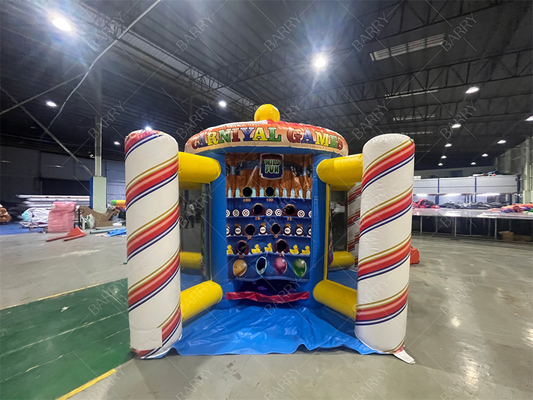 Commerciële kwaliteit clown 5 in 1 carnaval spel voor kinderen Outdoor Indoor opblaasbare sport spel
