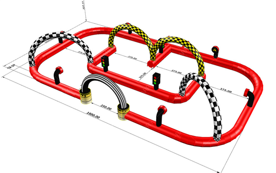 Gepersonaliseerde Commerciële Opblaasbare Go Kart Race Track Opblaasbare Bumper Car Arena