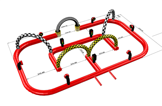 Gepersonaliseerde Commerciële Opblaasbare Go Kart Race Track Opblaasbare Bumper Car Arena