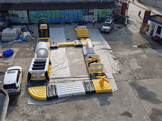 Gepersonaliseerd water speeltuin Drijvend opblaasbaar waterpark voor het meer