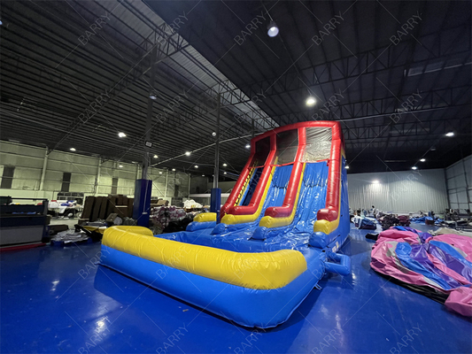 10.5x5.4x6.6m Commerciële Dubbele baan Reus opblaasbare waterslide springer springende maan springende waterslides voor volwassen zwembad