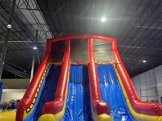 10.5x5.4x6.6m Commerciële Dubbele baan Reus opblaasbare waterslide springer springende maan springende waterslides voor volwassen zwembad
