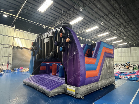 Aanpassen Grootte Groothandel Level Up opblaasbare uitsmijter Combo Bouncy Castle For Kids