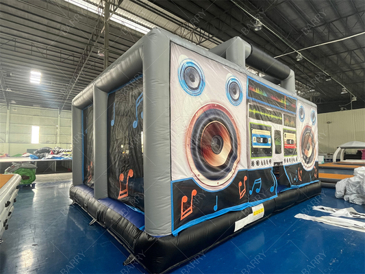 Interactieve opblaasbare disco dance house volwassen boom box springende bouncy kasteel retro boombox bouncer voor feest